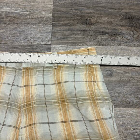 Tommy Bahama Shadow Plaid Brown Gray Men 33 Relax Linen Flat Front Casual Shorts - Picture 5 of 10